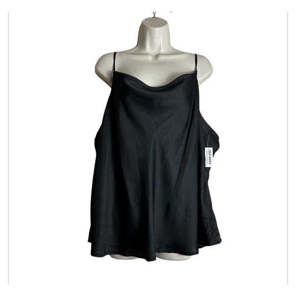 Old Navy XXL Black Cami Top New NWT Cowl Neck Sleeveless - Picture 1 of 8